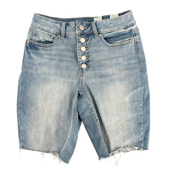 Time and Tru High Rise Cut-Off Stretch Denim Jean Shorts Button Fly Size 4 - Picture 1 of 5